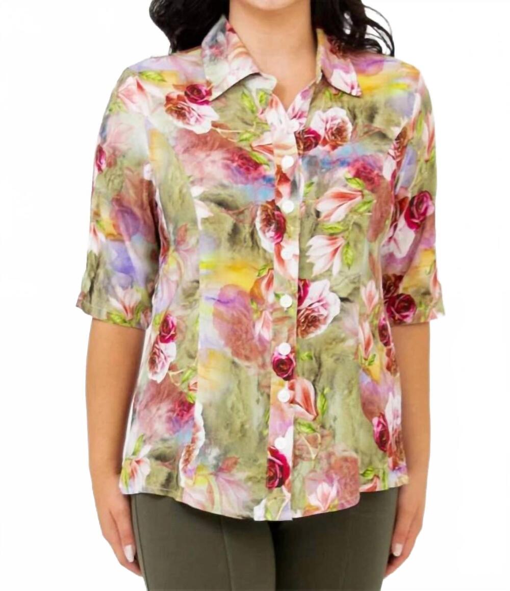 NEW BLUE SKY CLOTHING CO lorine bamboo shirt in norwich print
